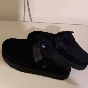 UGG Black Suede Slip-On Shoes